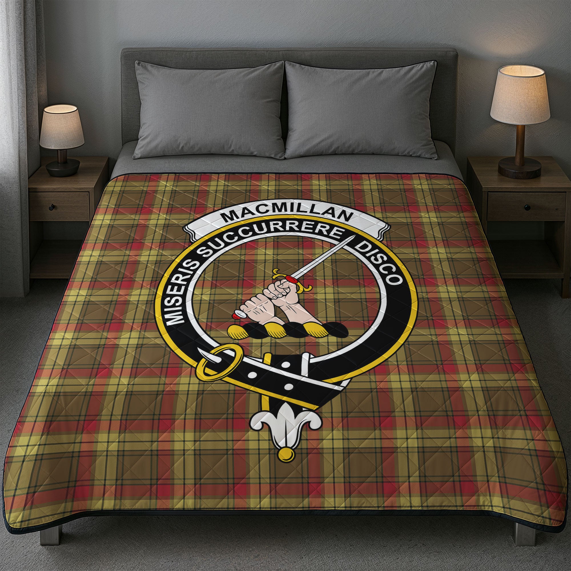 MacMillan Old Weathered Tartan Crest Quilt