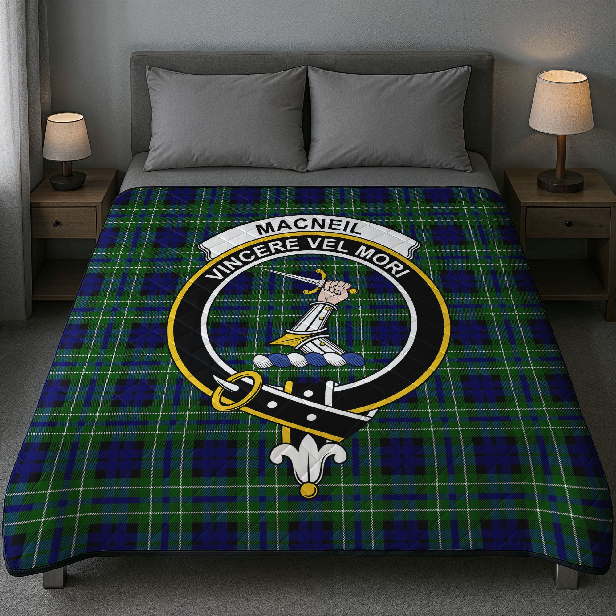 MacNeil of Colonsay Modern Tartan Crest Quilt
