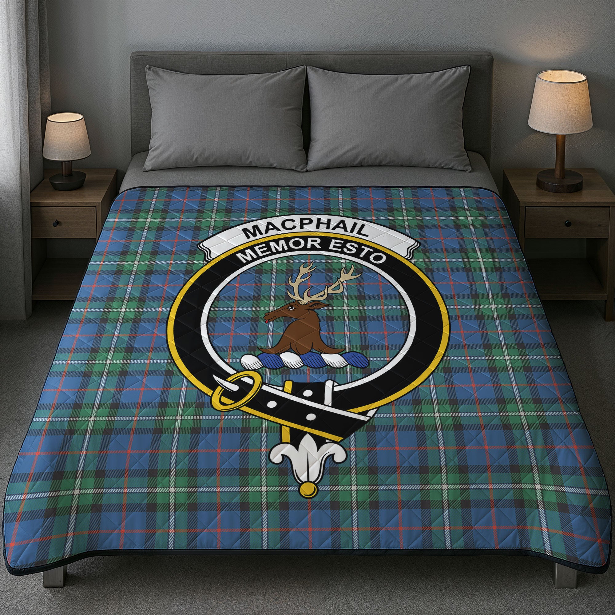 MacPhail Hunting Ancient Tartan Crest Quilt