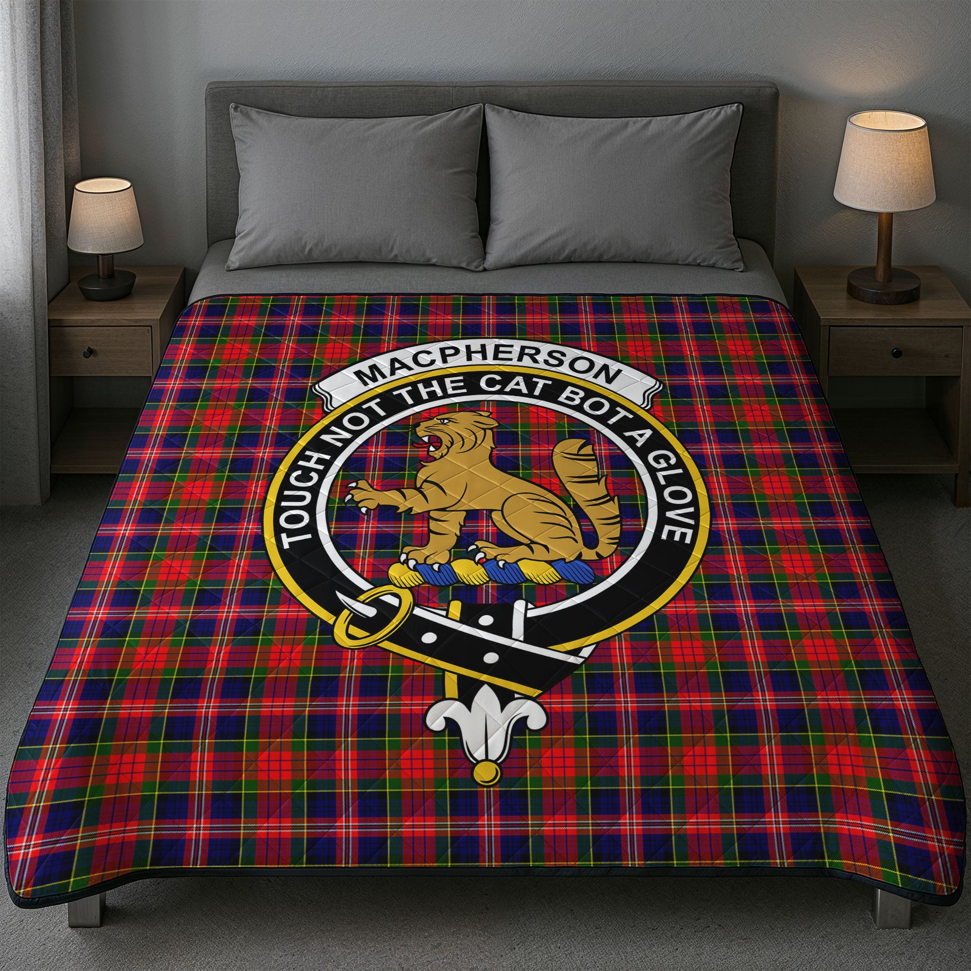 MacPherson Modern Tartan Crest Quilt