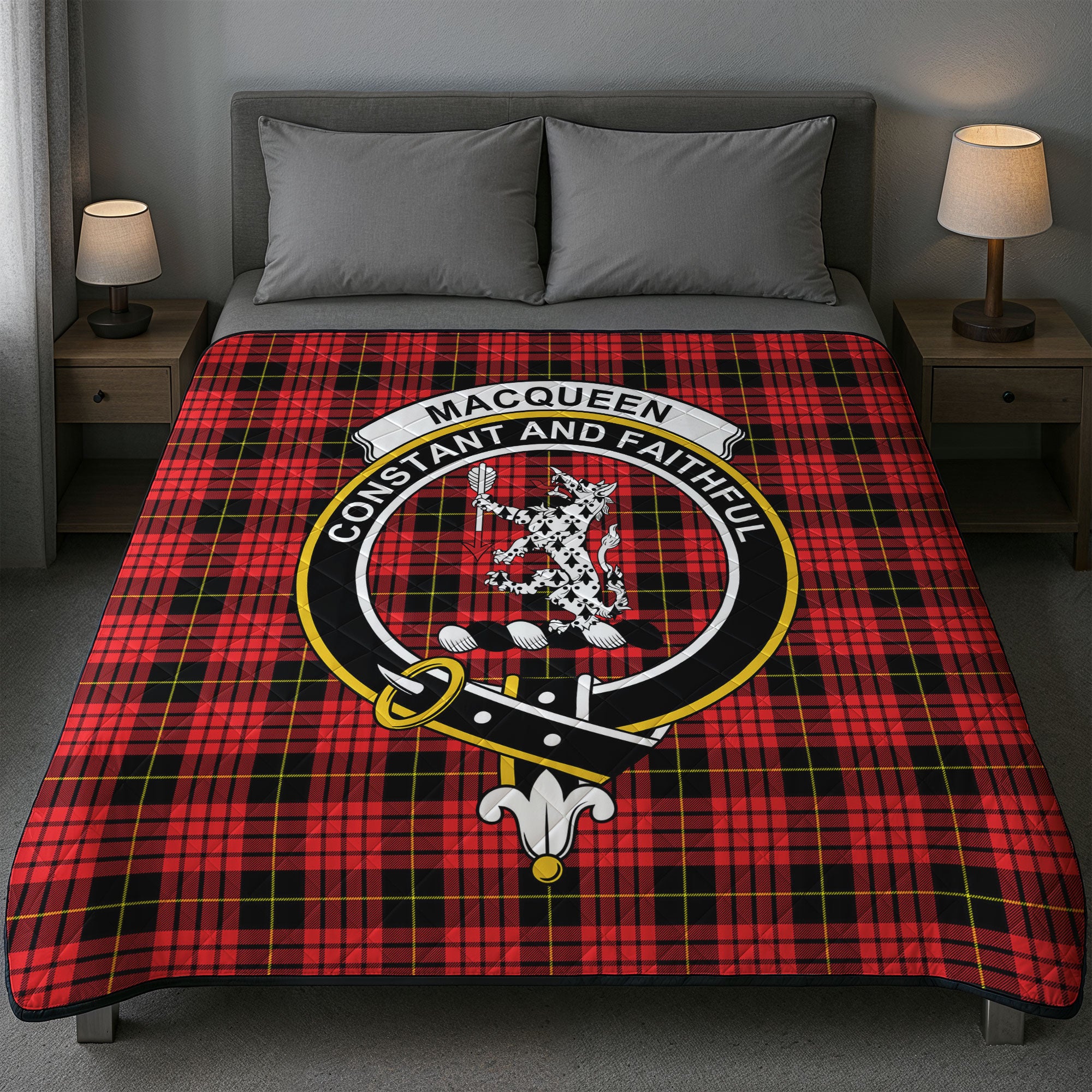 MacQueen Modern Tartan Crest Quilt