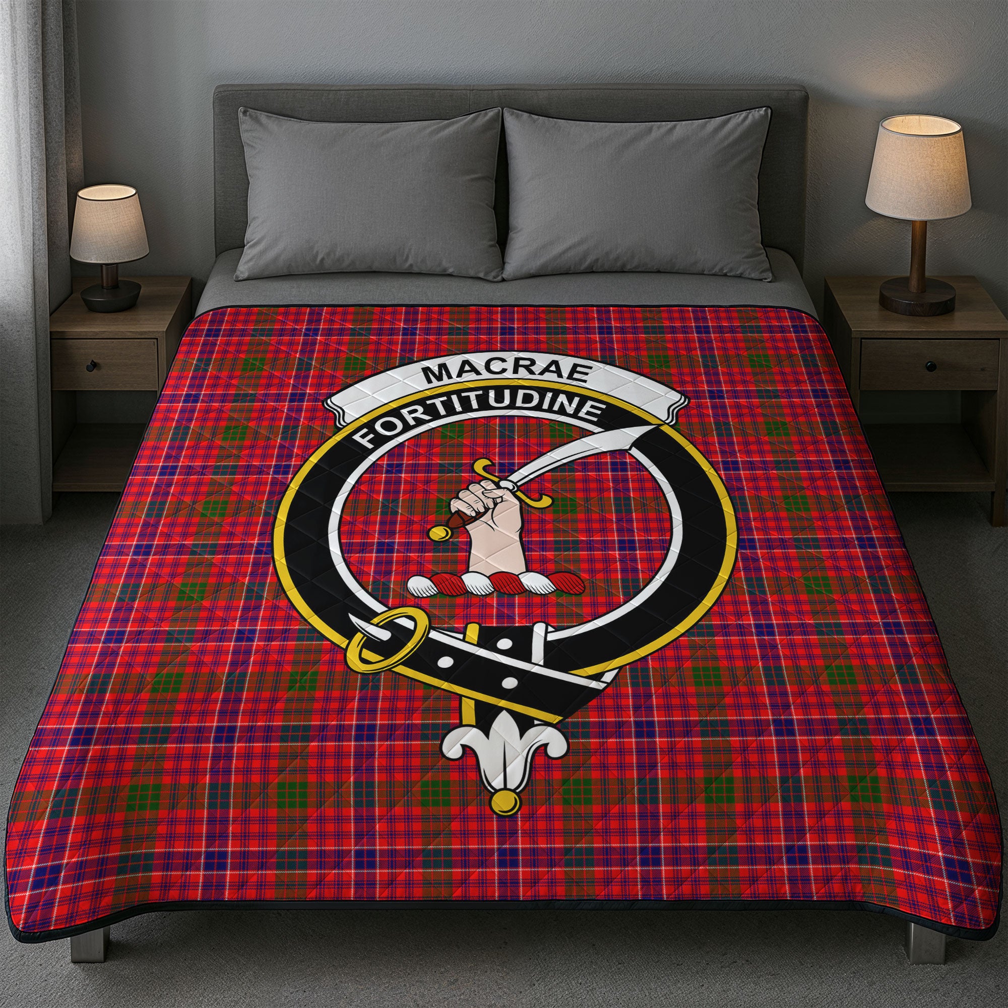 MacRae Modern Tartan Crest Quilt