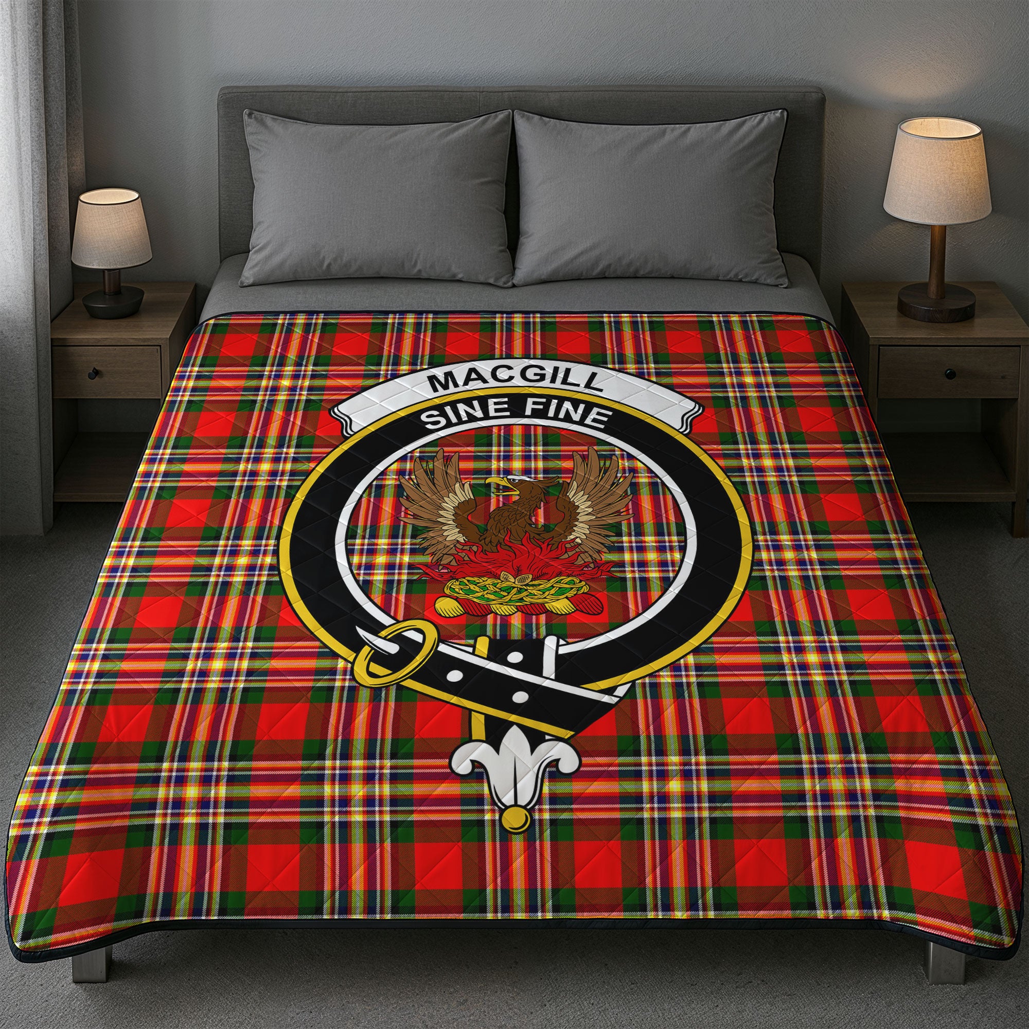 Makgill Tartan Crest Quilt