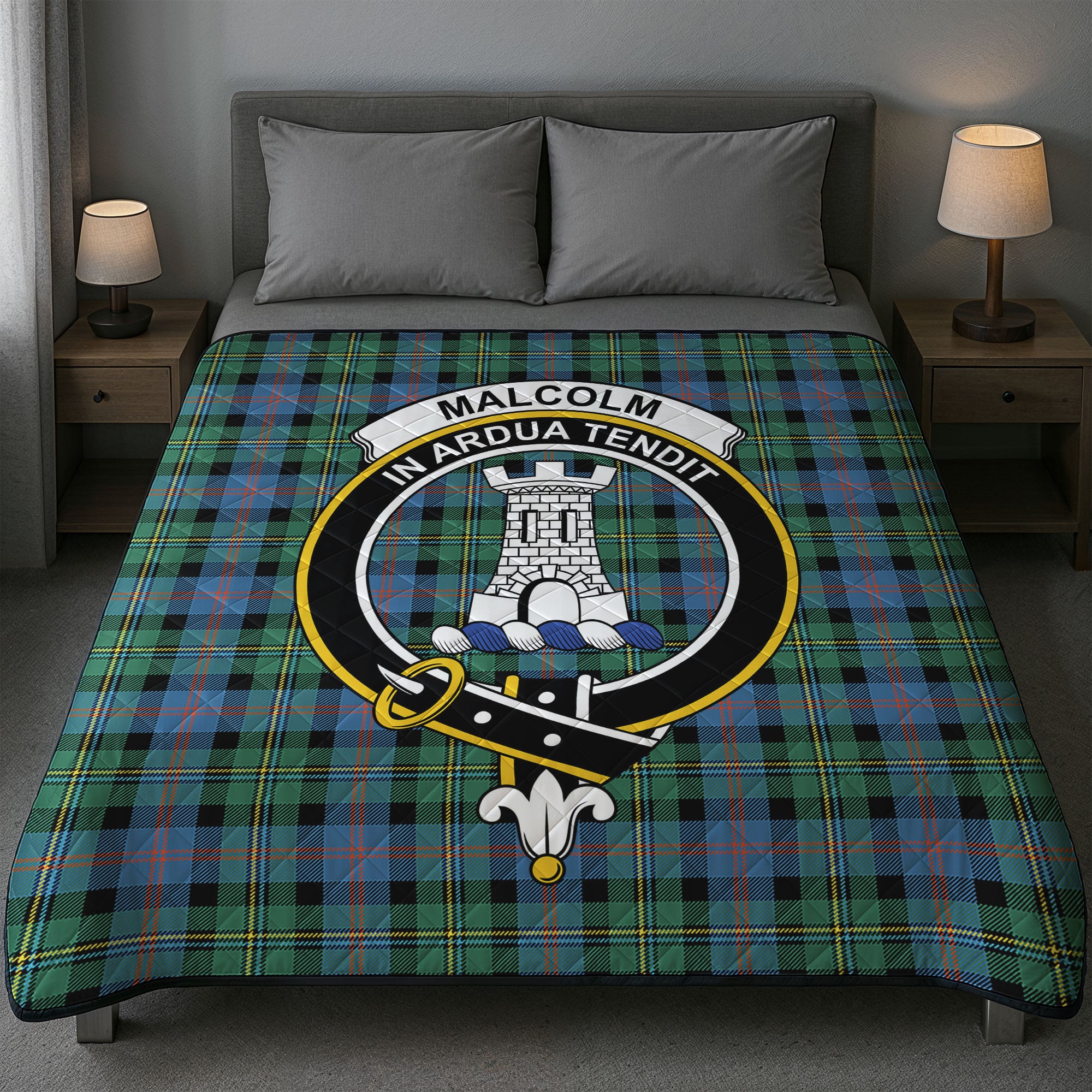 Malcolm Ancient Tartan Crest Quilt