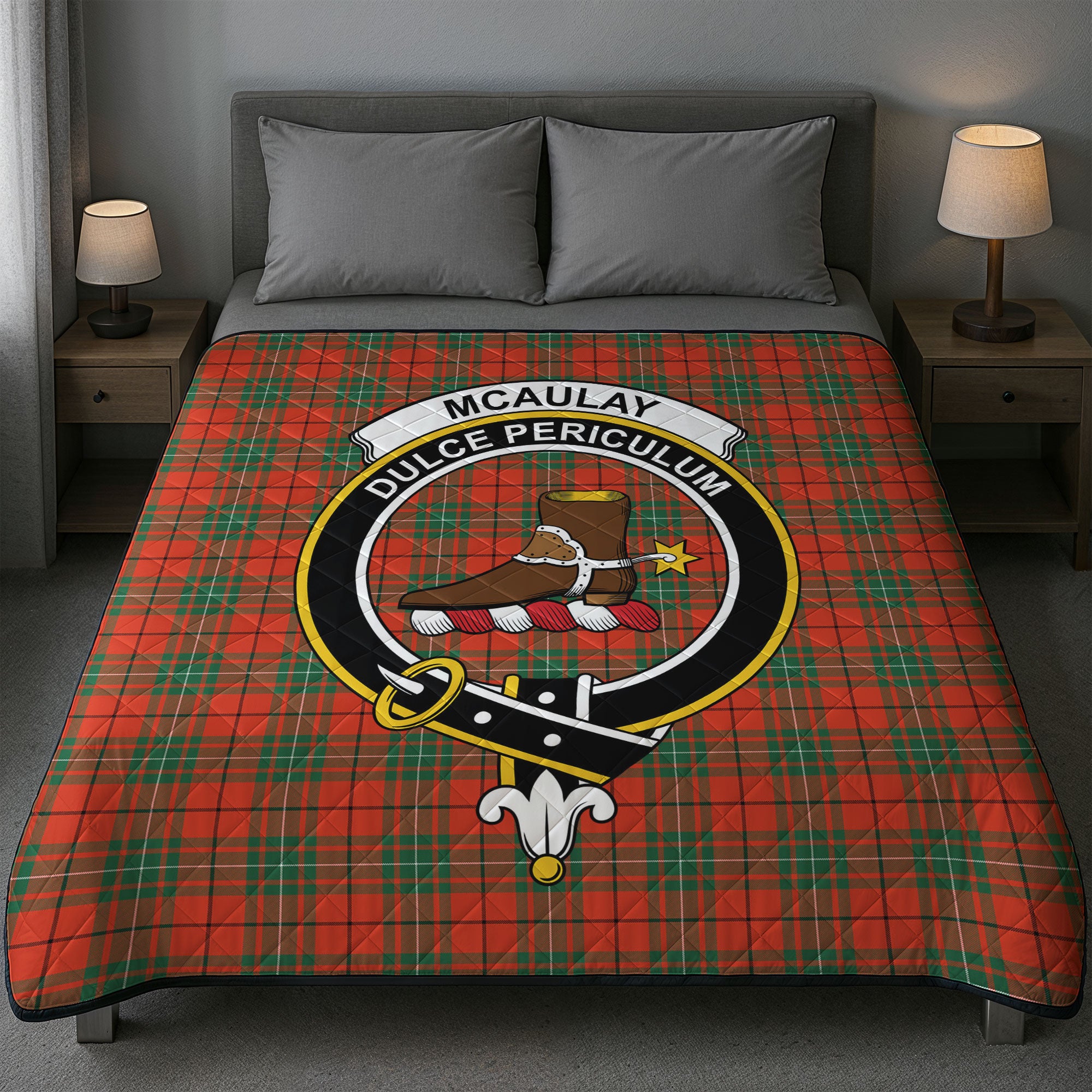 McAulay Ancient Tartan Crest Quilt