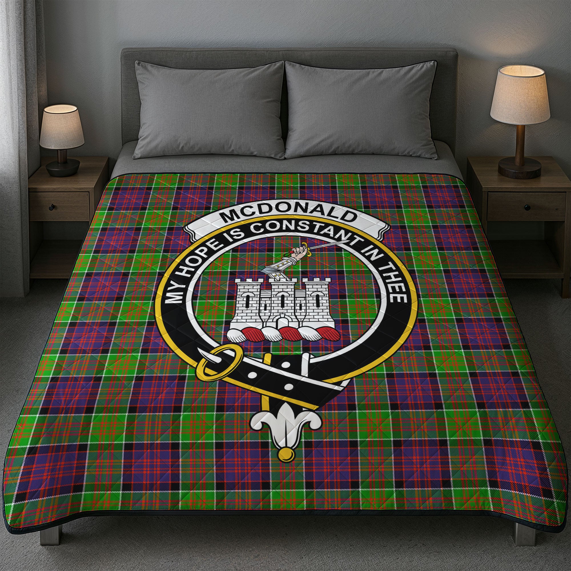 McDonald (Clan Ranald) Tartan Crest Quilt