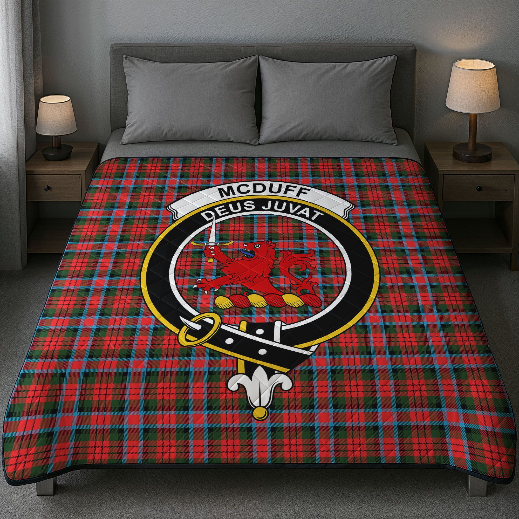 McDuff Modern Tartan Crest Quilt