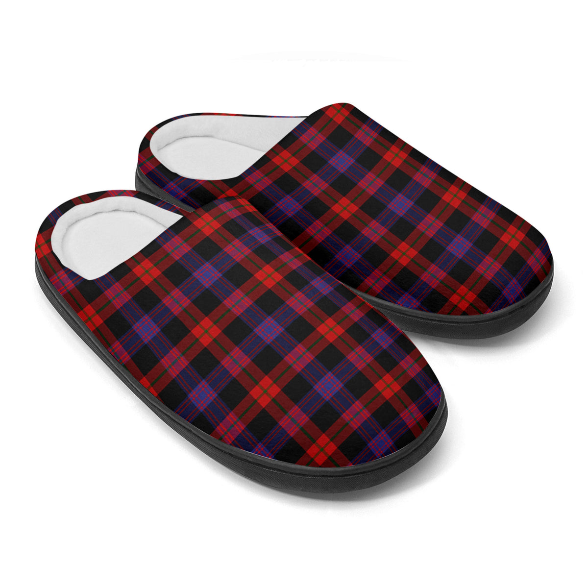 Broun Modern Tartan Slippers