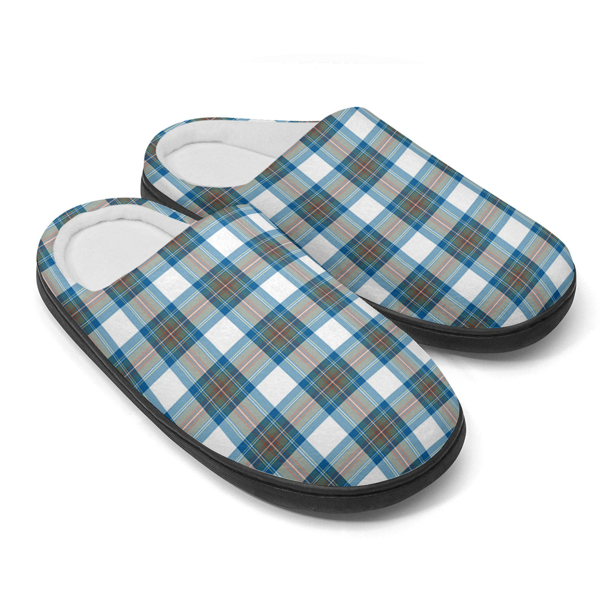 Stewart Muted Blue Tartan Slippers