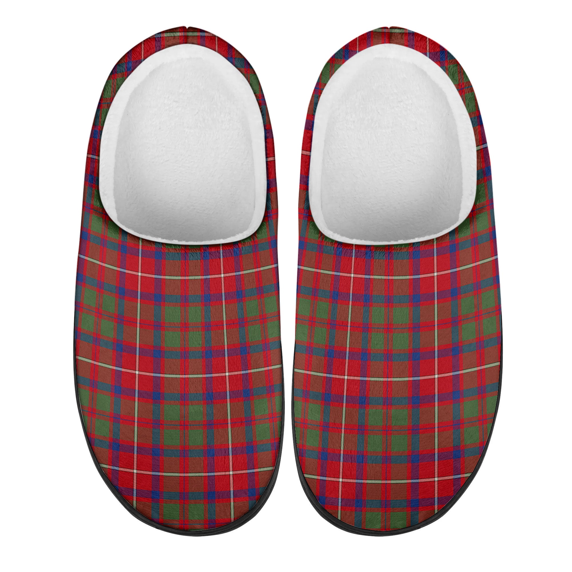 Shaw Red Modern Tartan Slippers