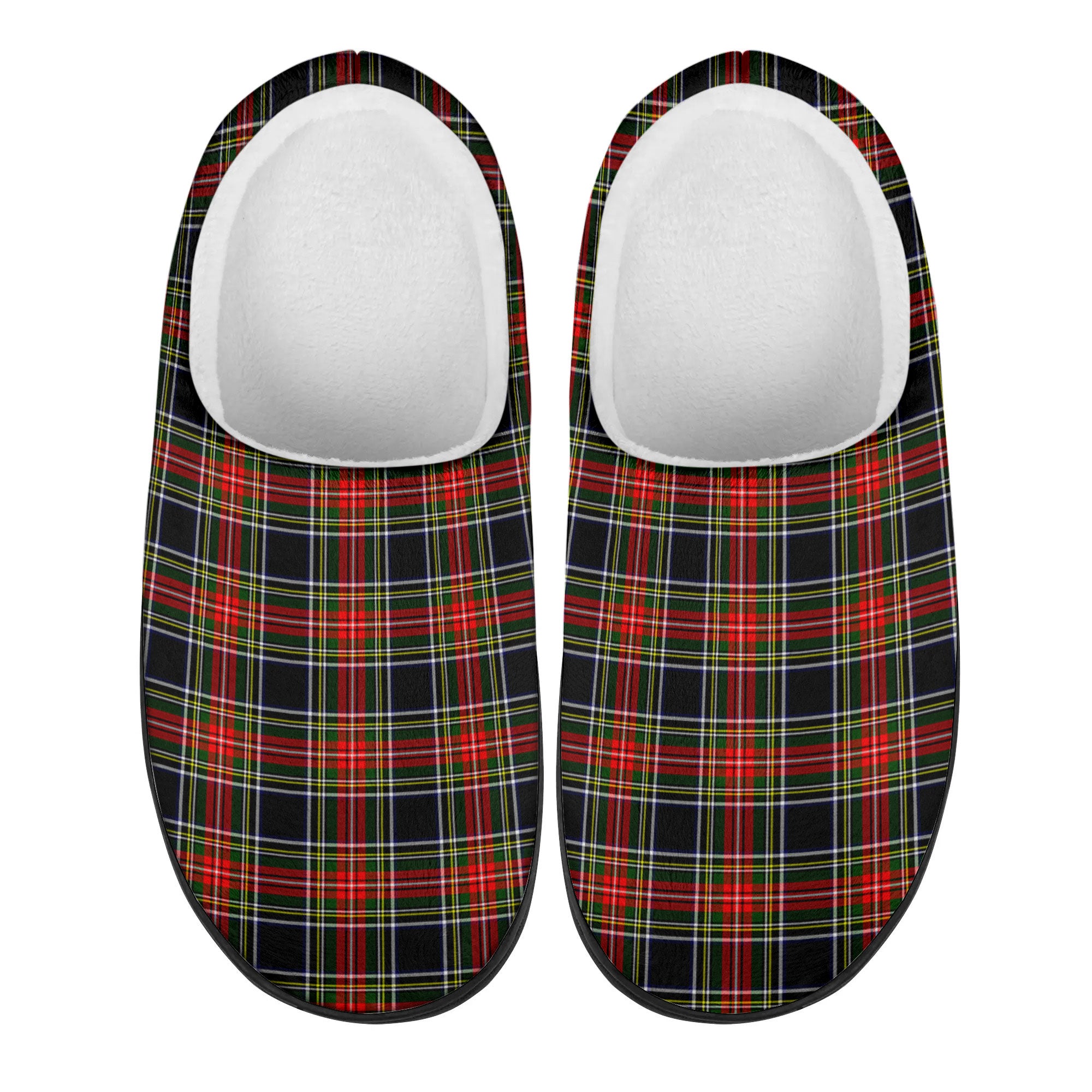 Stewart Black Tartan Slippers