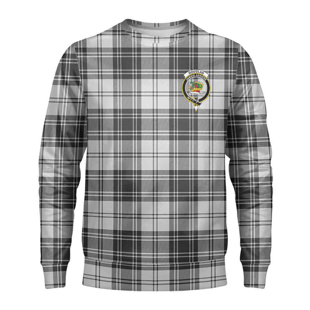 Douglas Grey Modern Tartan Crest Sweatshirt