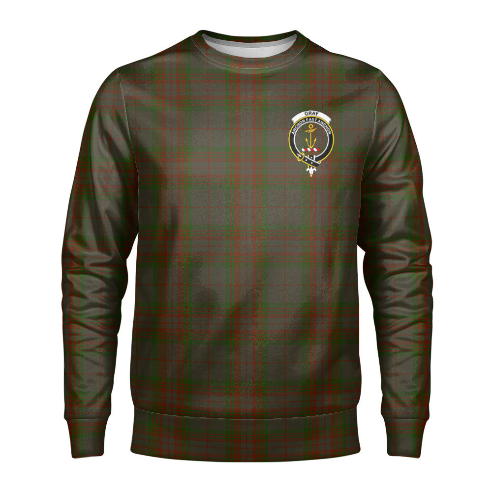 Gray Tartan Crest Sweatshirt