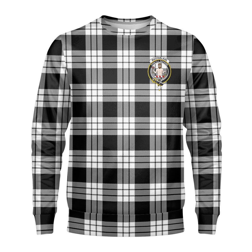 MacFarlane Black _ White Tartan Crest Sweatshirt