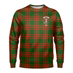 Menzies Green Modern Tartan Crest Sweatshirt