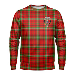 Morrison Red Modern Tartan Crest Sweatshirt