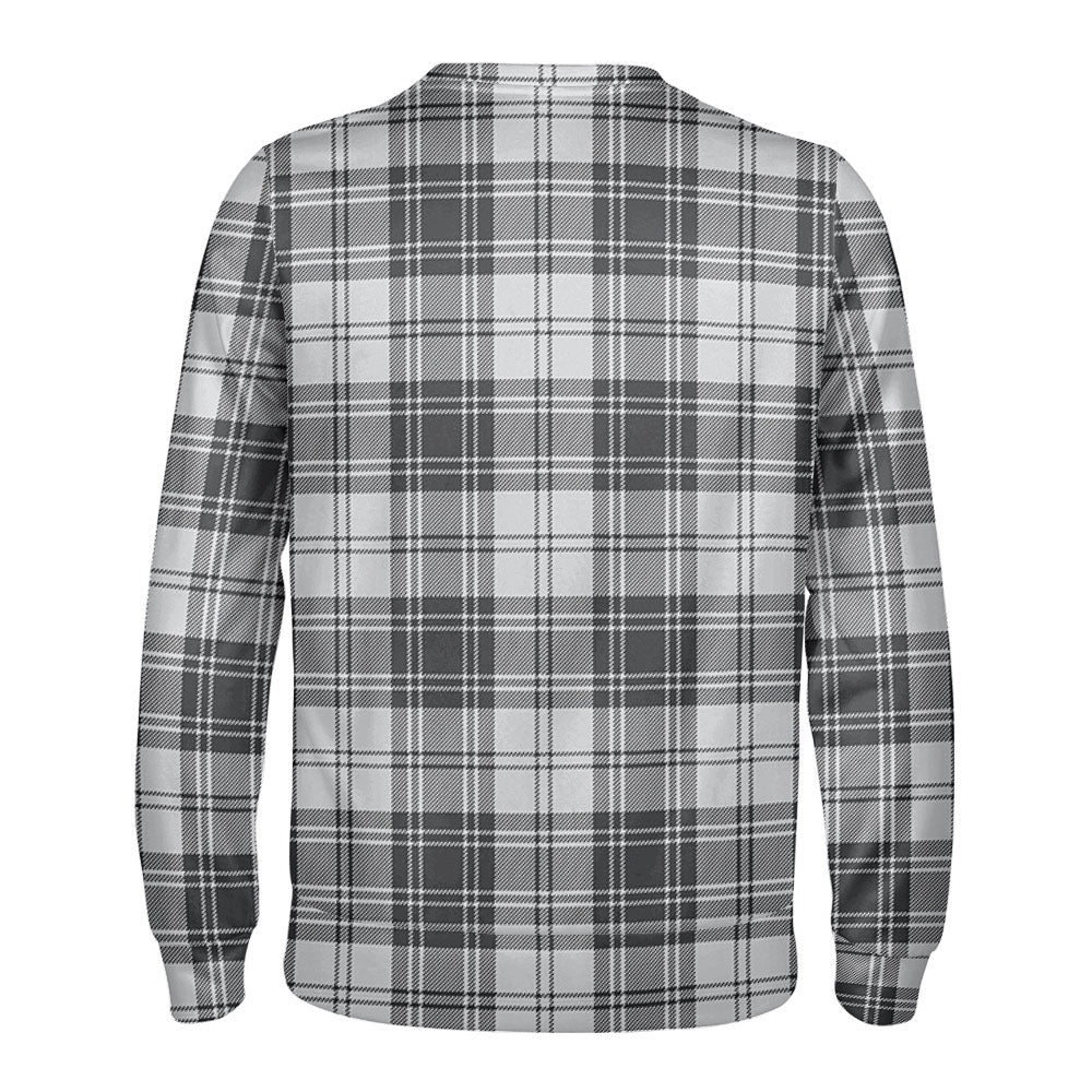 Douglas Grey Modern Tartan Crest Sweatshirt