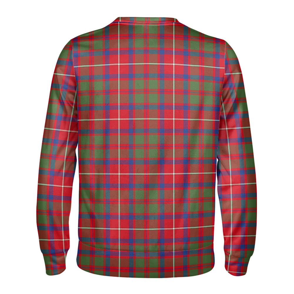 Shaw Red Modern Tartan Crest Sweatshirt