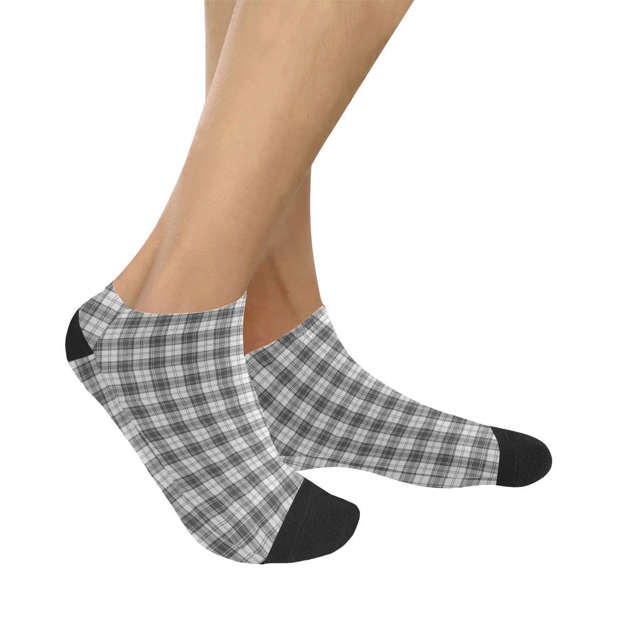 Douglas Grey Modern Tartan Ankle Socks