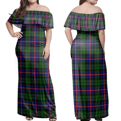 Morrison Modern Tartan Off Shoulder Long Dress