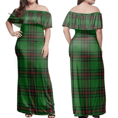 Fife District Tartan Off Shoulder Long Dress