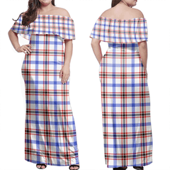 Boswell Modern Tartan Off Shoulder Long Dress