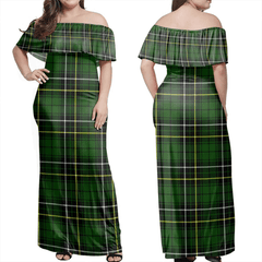 MacAlpine Modern Tartan Off Shoulder Long Dress