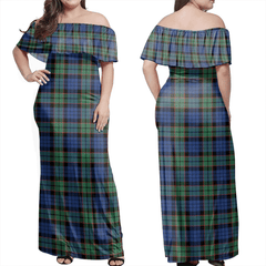 Fletcher Ancient Tartan Off Shoulder Long Dress