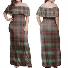 Scott Brown Ancient Tartan Off Shoulder Long Dress