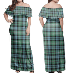 Melville Tartan Off Shoulder Long Dress