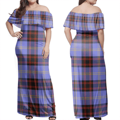 Rutherford Tartan Off Shoulder Long Dress