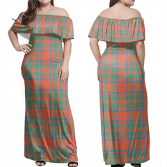 MacKintosh Ancient Tartan Off Shoulder Long Dress