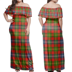 Forrester Tartan Off Shoulder Long Dress