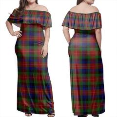 Tennant Tartan Off Shoulder Long Dress