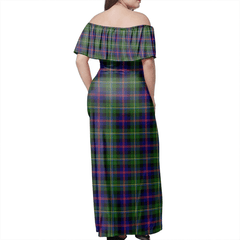 Malcolm Modern Tartan Off Shoulder Long Dress