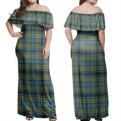 Gillies Tartan Off Shoulder Long Dress