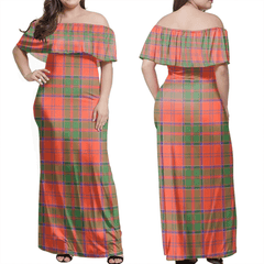 Grant Ancient Tartan Off Shoulder Long Dress