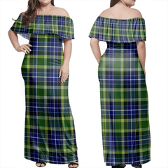 MacKellar Tartan Off Shoulder Long Dress