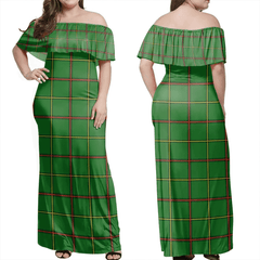 Tribe Of Mar Tartan Off Shoulder Long Dress