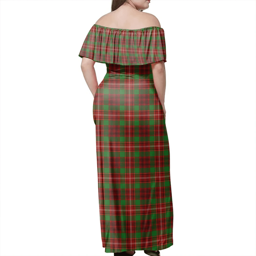 Ainslie Tartan Off Shoulder Long Dress