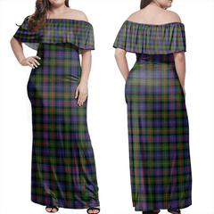 Murray Of Atholl Modern Tartan Off Shoulder Long Dress