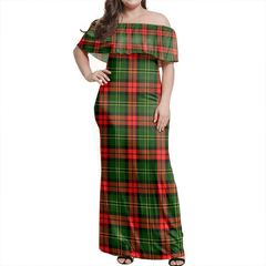 Blackstock Tartan Off Shoulder Long Dress