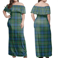 Lauder Tartan Off Shoulder Long Dress