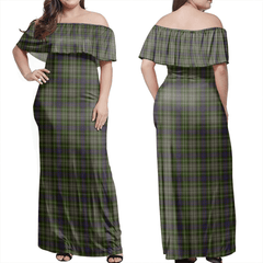 Davidson Tulloch Dress Tartan Off Shoulder Long Dress