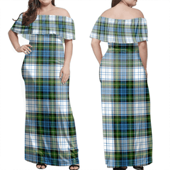 Campbell Dress Ancient Tartan Off Shoulder Long Dress