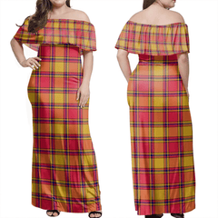 Scrymgeour Tartan Off Shoulder Long Dress