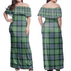 MacThomas Ancient Tartan Off Shoulder Long Dress