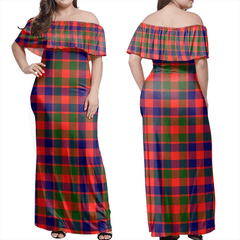 Gow Modern Tartan Off Shoulder Long Dress