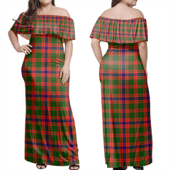 Skene Modern Tartan Off Shoulder Long Dress