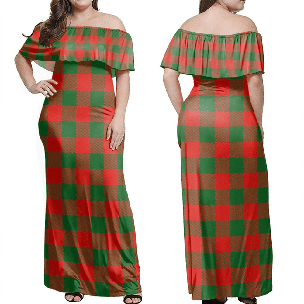 Moncrieffe Tartan Off Shoulder Long Dress